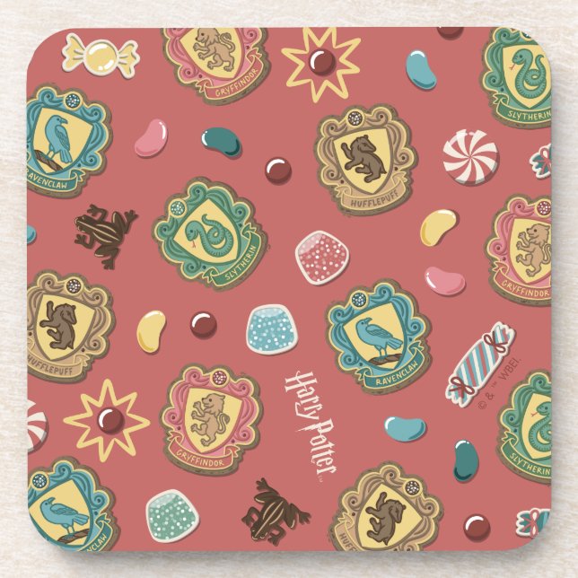 HOGWARTS™ Houses Holiday Cookies Muster Getränkeuntersetzer (Vorderseite)