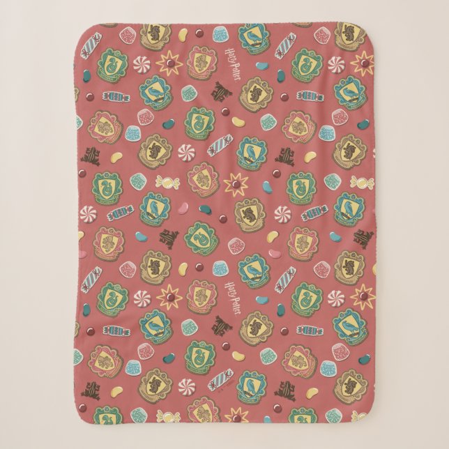 HOGWARTS™ Houses Holiday Cookies Muster Sherpadecke (Vorderseite)