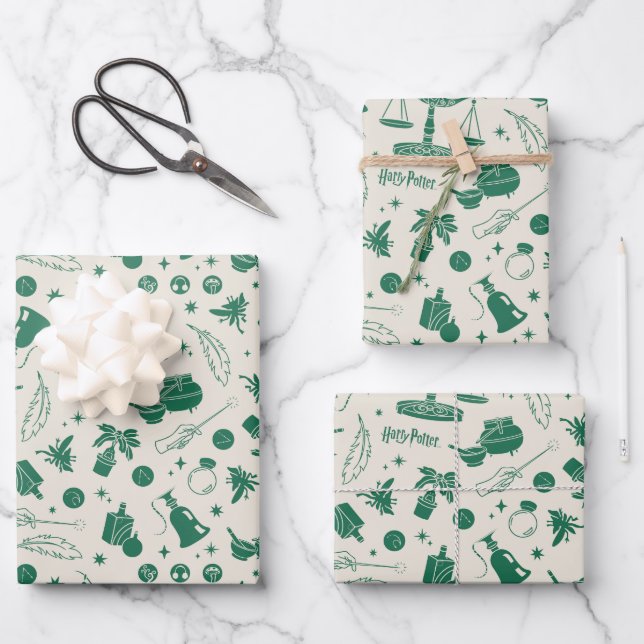 HOGWARTS™ Klassenmuster Geschenkpapier Set (Vorderseite)