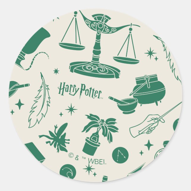HOGWARTS™ Klassenmuster Runder Aufkleber (Vorderseite)