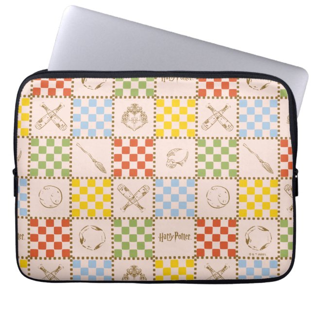 HOGWARTS™ QUIDDITCH™ Team-Checker-Muster Laptopschutzhülle (Vorderseite)