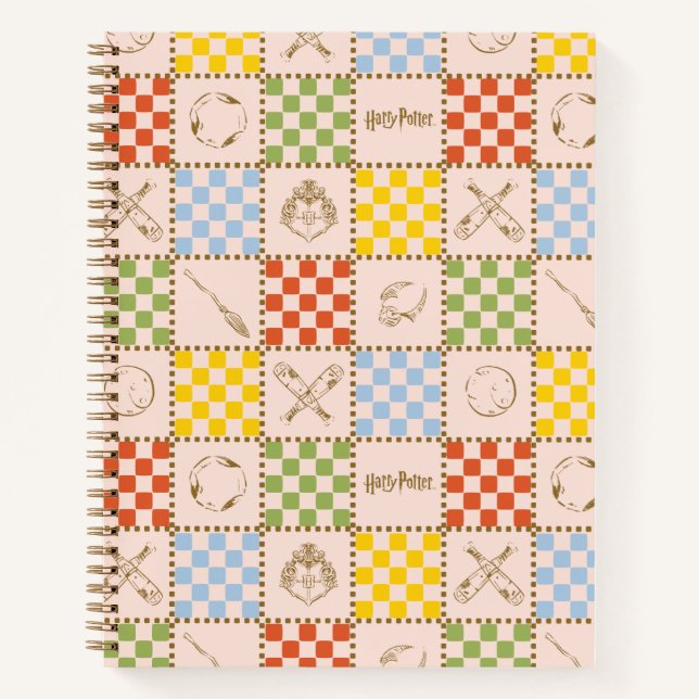 HOGWARTS™ QUIDDITCH™ Team Checker Muster Notizbuch (Vorderseite)