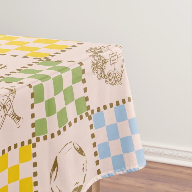 HOGWARTS™ QUIDDITCH™ Team Checker Muster Tischdecke (Beispiel)