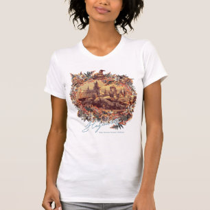 HOGWARTS™ SCHLOSS Florales Grafikdesign T-Shirt