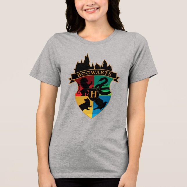 HOGWARTS™ Schloss-Wappen-Haus-Stolz-Abzeichen Tri-Blend Shirt (Vorderseite)
