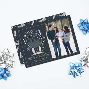 HOGWARTS™ Schneekugel Frohe Weihnachten Folieneinladung