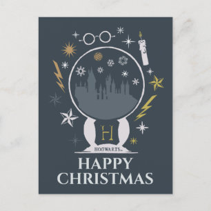 HOGWARTS™ Schneekugel-Grafik Feiertagspostkarte