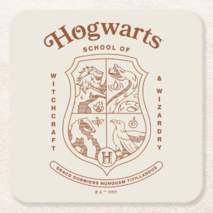 HOGWARTS™ Schule für Hexerei und Zauberei Wappen Rechteckiger Pappuntersetzer