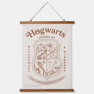 HOGWARTS™ Schule für Hexerei und Zauberei Wappen Wandteppich Mit Holzrahmen