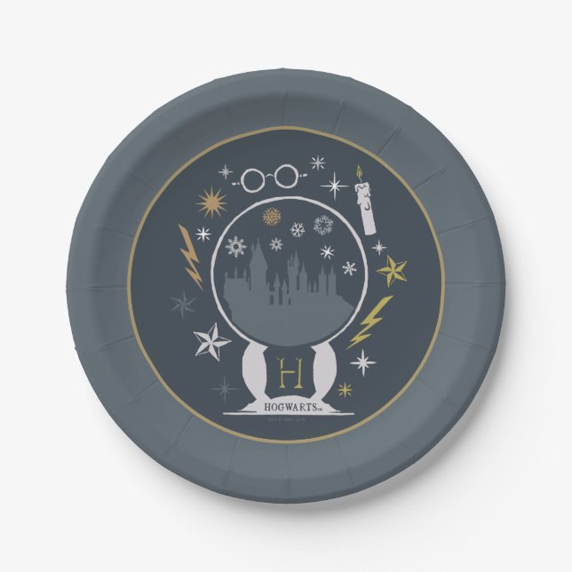 HOGWARTS™ Snow Globe Grafik Pappteller (Vorderseite)