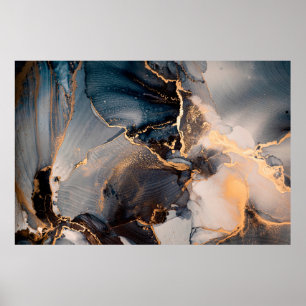 Hohe Auflösung. Luxuriöse abstrakte Flüssigkunstma Poster