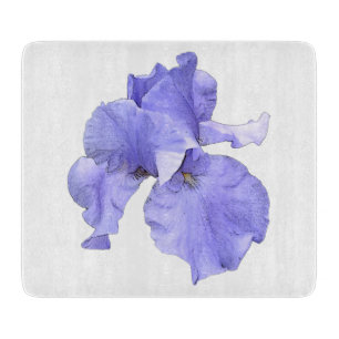 Hohe bärtige lila Iris Schneidebrett