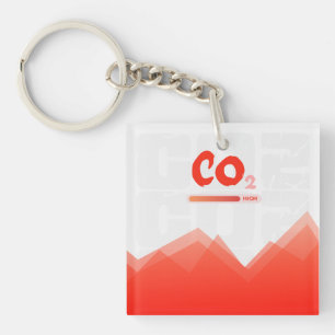 Hohe CO2-Verschmutzung, farbig Schlüsselanhänger