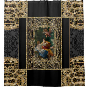 Hohe Erlaubnis barockes elegantes Girly Duschvorhang