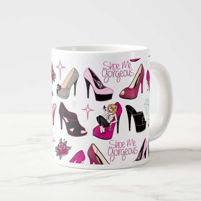 Hohe Fersen-Schuh-Tassen-Schale Jumbo-Tasse (Vorderseite Rechts)