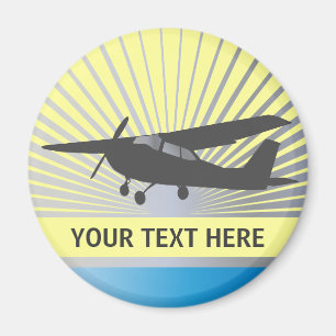 Hohe Flügel-Flugzeuge - kundenspezifischer Text Magnet