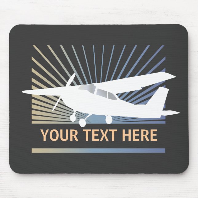 Hohe Flügel-Flugzeuge - kundenspezifischer Text Mousepad (Vorne)