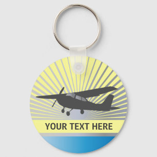 Hohe Flügel-Flugzeuge - kundenspezifischer Text Schlüsselanhänger
