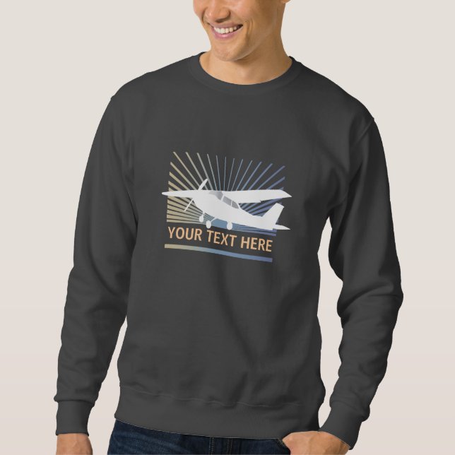 Hohe Flügel-Flugzeuge - kundenspezifischer Text Sweatshirt (Vorderseite)