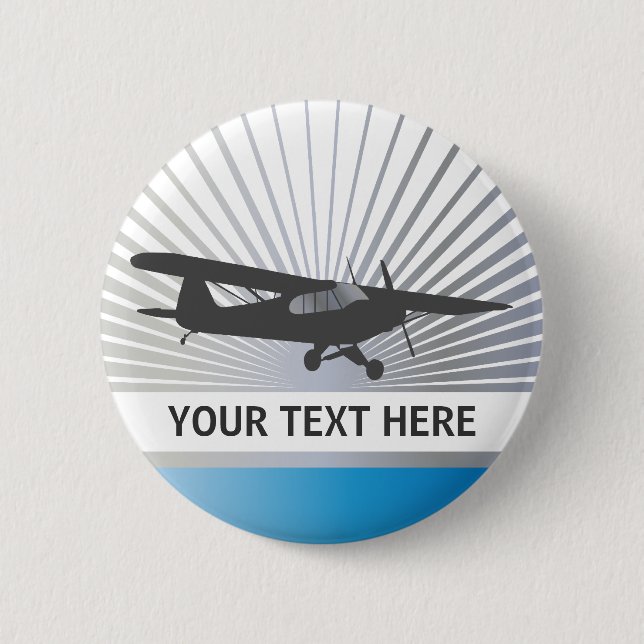 Hohe Flügel Taildragger Flugzeuge Button (Vorderseite)