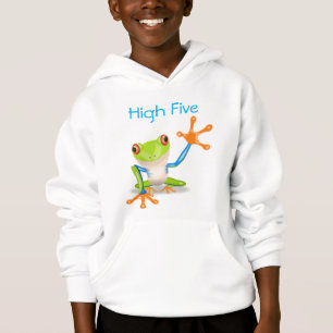Hohe fünf orange und blaues lustiges Frosch-Shirt Hoodie