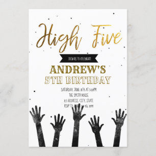 Hohe fünfte Geburtstagsladung Einladung