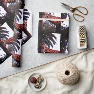 Hohe Giraffen-Geschichten unter der Palme, Geschenkpapier
