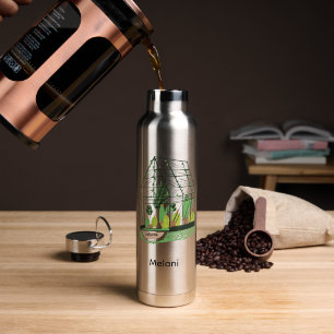 Hohe grüne Zimmerpflanzen Wüstenkaktus Trinkflasche