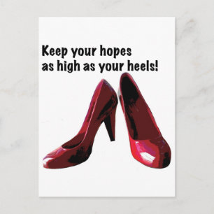 Hohe Hoffnungen. High Heels. Postkarte