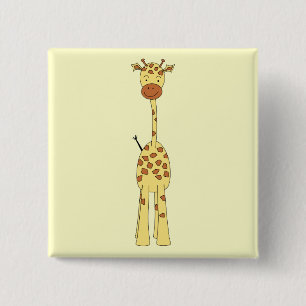 Hohe niedliche Giraffe. Cartoon-Tier Button