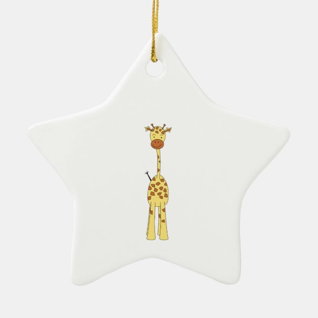 Hohe niedliche Giraffe. Cartoon-Tier Keramik Ornament (Vorne)