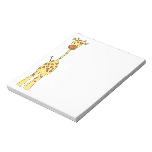 Hohe niedliche Giraffe. Cartoon-Tier Notizblock