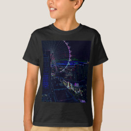 Hohe Rollen-Neonriesenrad abstrakter Vegas T-Shirt