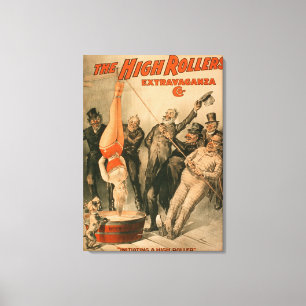 Hohe RollersDunking Frau im Bier-Plakat Leinwanddruck