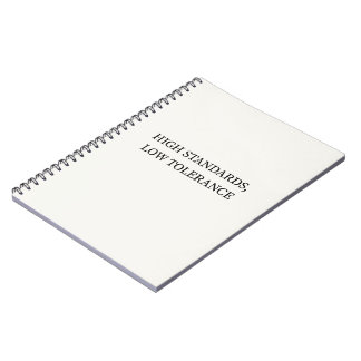 Hohe Standards, geringe Toleranz Minimalistisches  Notizblock