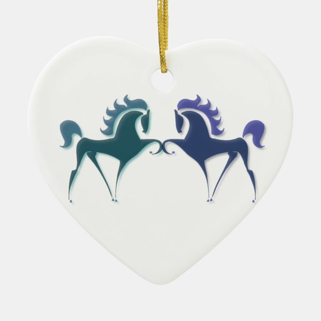 Hohe Tretenpferdeverzierung Keramik Ornament (Vorne)
