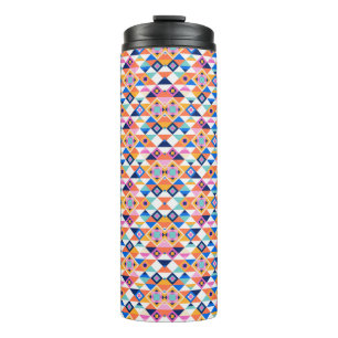 Hohe Wasserflasche mit einem lebendigen geometrisc Thermosbecher