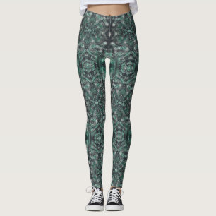 Höhen Dunkelgrüne Abstrakte Aquarellkunst Leggings