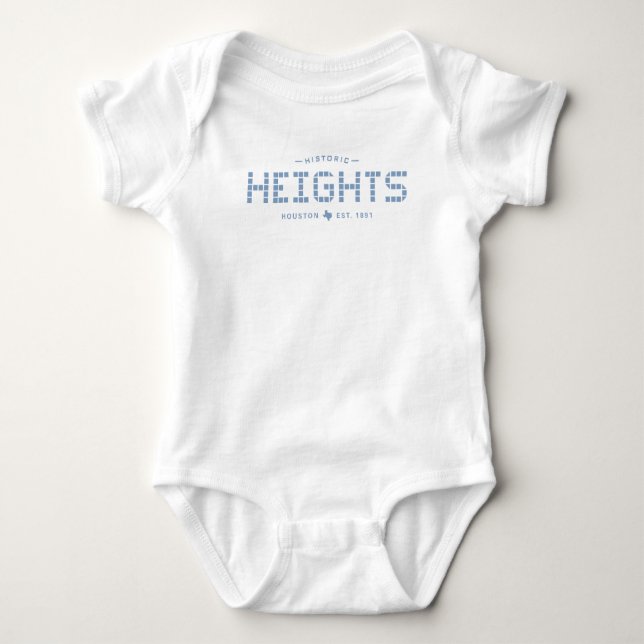 Höhen Tile, Blue Tile, Houston Heights Baby Body Strampler (Vorderseite)