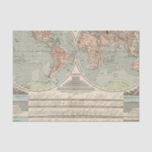 Hohen und Tiefen - Hochs und Tiefs-Atlas-Karte Seidenpapier