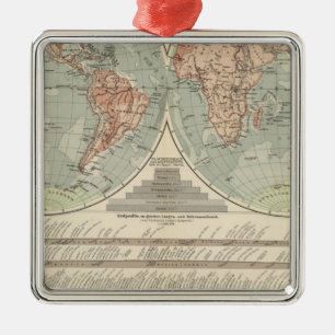 Hohen und Tiefen - Hochs und Tiefs-Atlas-Karte Silbernes Ornament