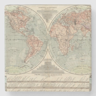 Hohen und Tiefen - Hochs und Tiefs-Atlas-Karte Steinuntersetzer