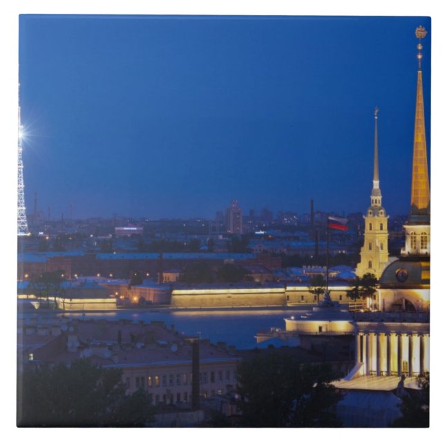 Höhenblick auf den Fernsehturm Fliese (Vorderseite)