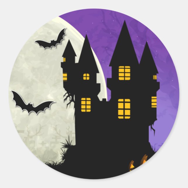 Höhenkastel Halloween-Umschlag-Aufkleber Runder Aufkleber (Vorderseite)