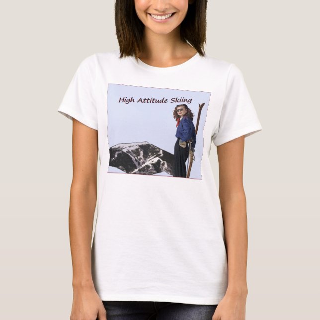 Höhenloipe Skifahren T-Shirt (Vorderseite)