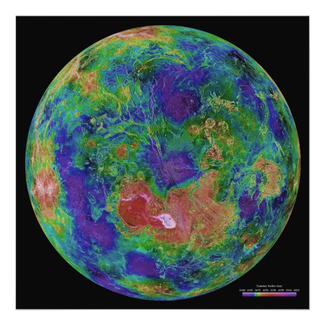 Höhenplan des Planeten Venus Fotodruck (Vorne)