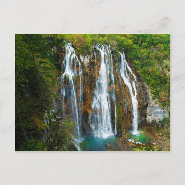 Höhenunterschied des Wasserfalls, Kroatien Postkarte (Vorderseite)
