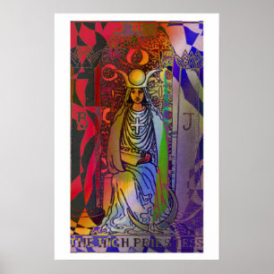 Hohepriesterkarte Tarot Psychedelisches Poster