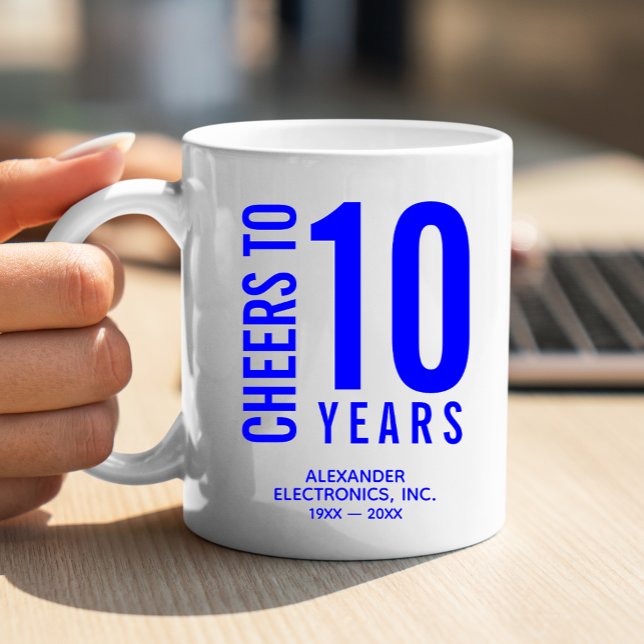 Höhepunkt des zehnjährigen Geschäftsjahres Kaffeetasse (Change to ANY YEAR! Lots of other colors and years done for you in our collection.)