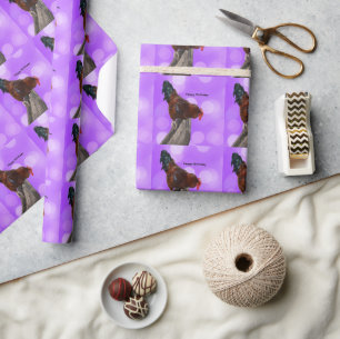 Höhepunkt in Majestät: Rooster on Dreamy Lila Glow Geschenkpapier